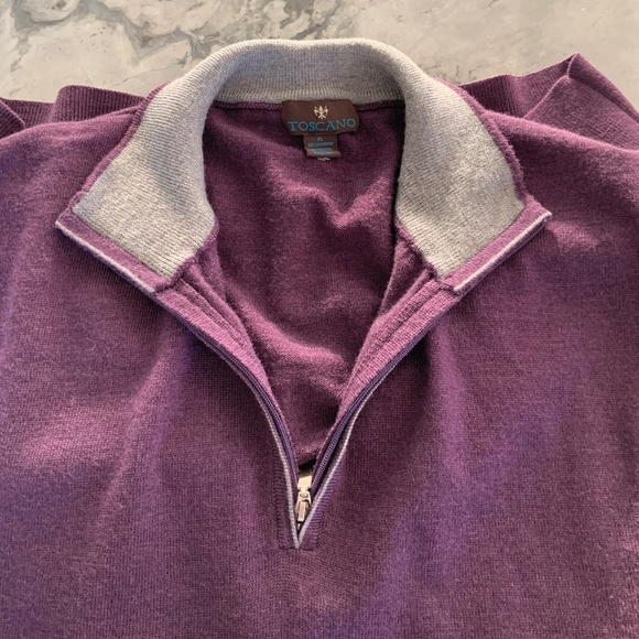 Toscano 1/4 Zip Extra fine Merino Wool Sweater size XL - Picture 3 of 6